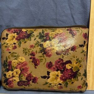 Patricia Nash Floral Clutch in Tan and Burgundy